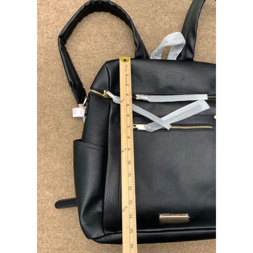 Poppy & Peonies Womens Commuter Backpack Vegan Leather Black Laptop Carry-On NWT - Picture 7 of 10